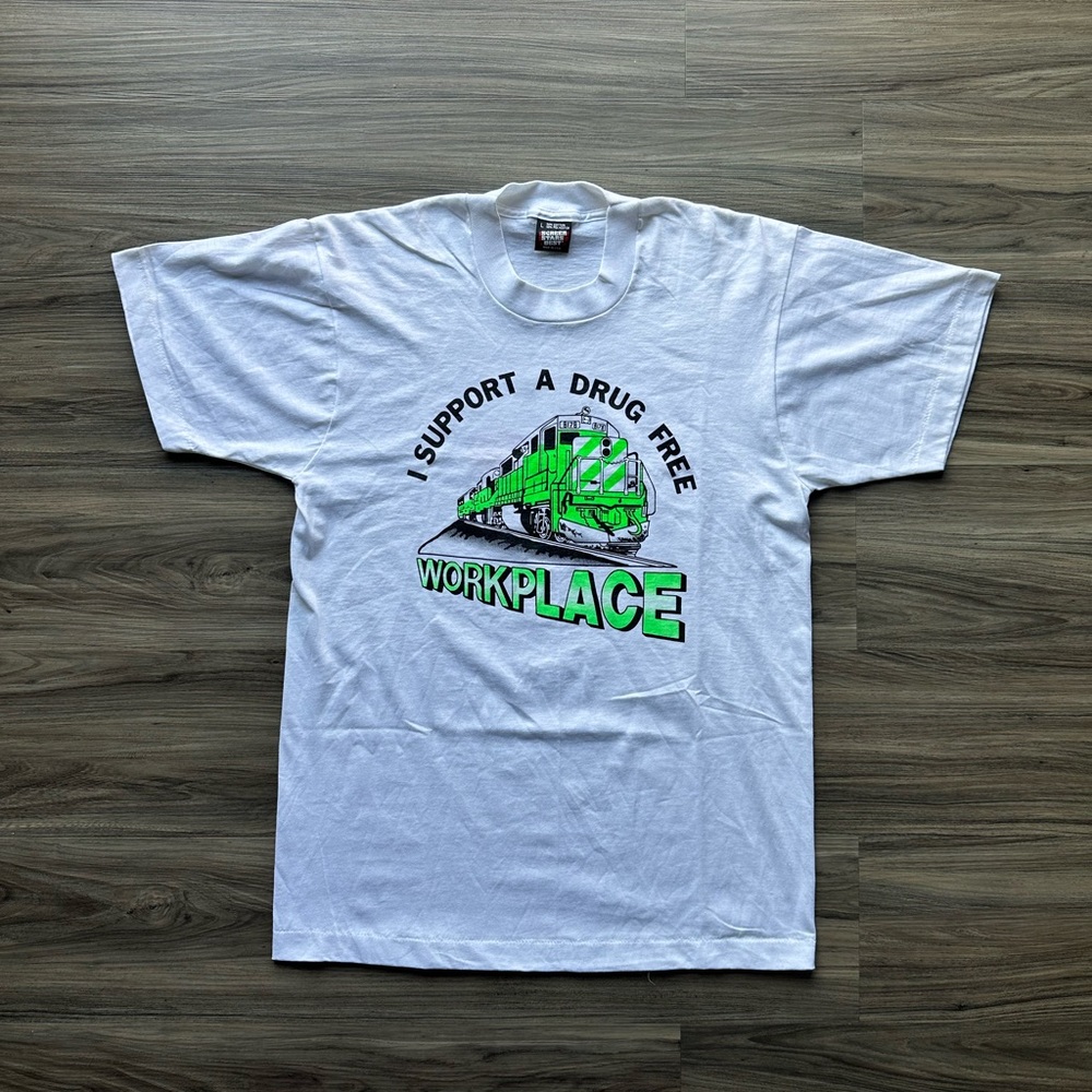 Vintage 90’s Drug Free WorkPlace Tee - Picture 2 of 6